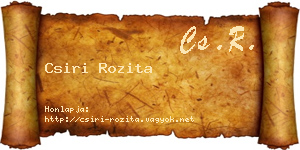 Csiri Rozita névjegykártya